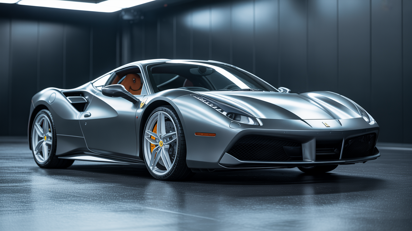 Ferrari 488 GTB with graphite gray wrap